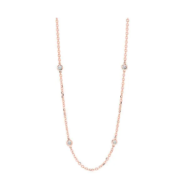 14KT Pink Gold & Diamond Stunning Neckwear Necklace  - 1 ctw