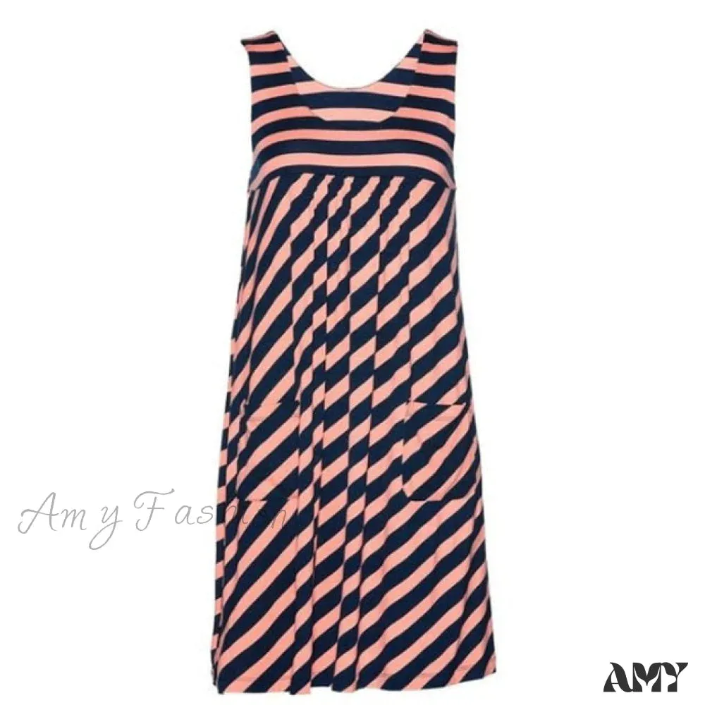 Amy Fashion - Large Size Loose Simple Sleeveless Dress