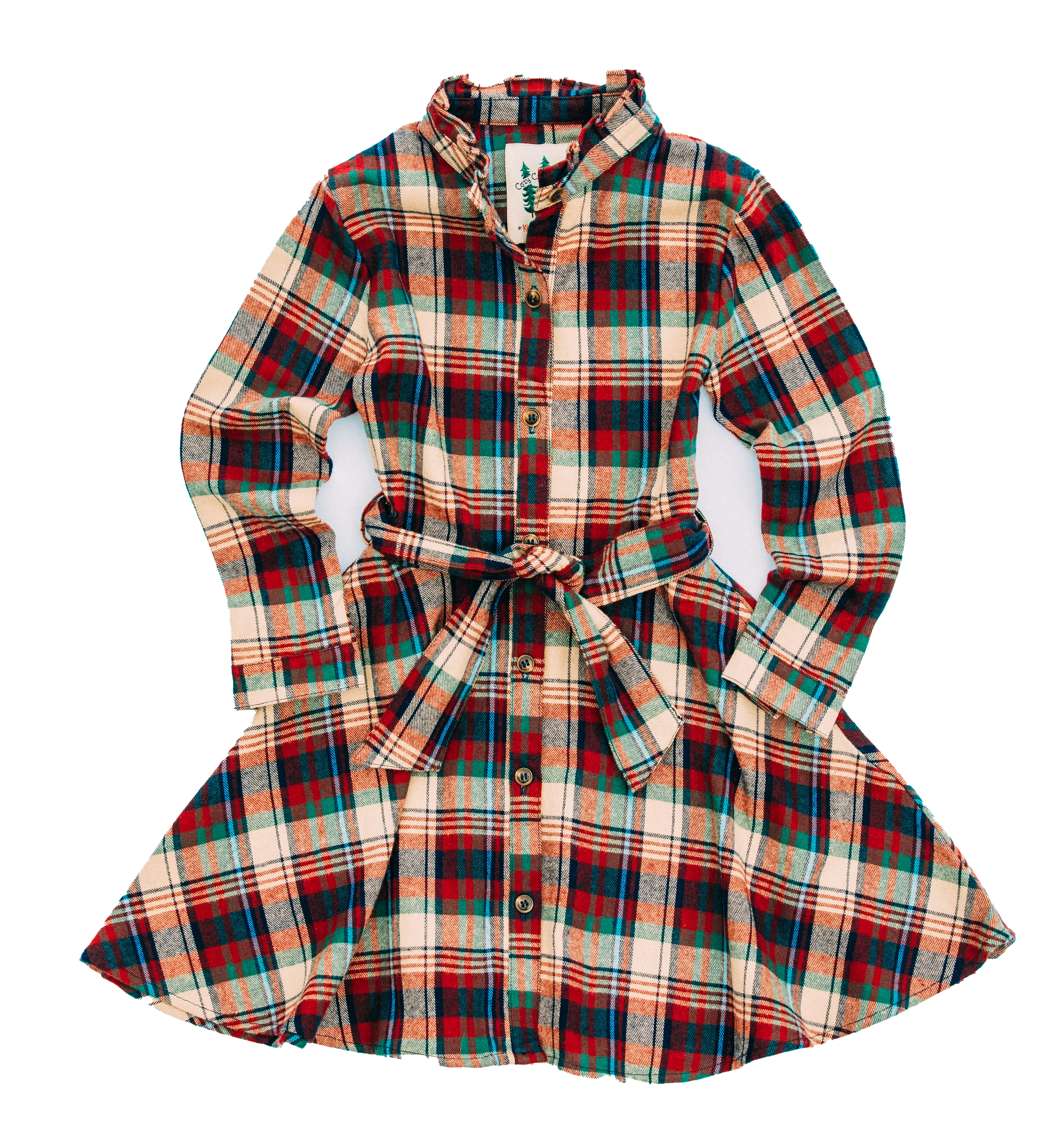 Apple Cinnamon Kids Flannel Dress