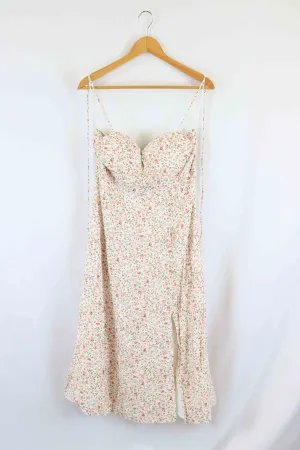 Atmos & Here White Floral Printed Midi Dress 18