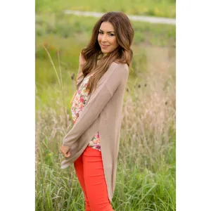 Basic High Split Cardigan