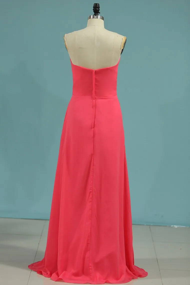 Bridesmaid Dresses Sheath/Column V Neck Floor Length Chiffon