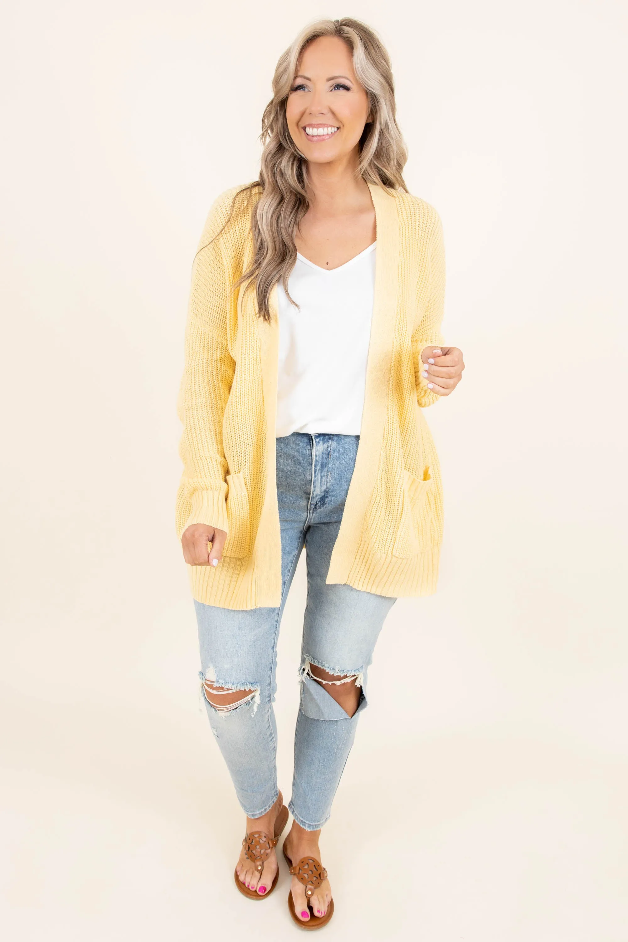 Brighter Than The Moon Cardigan, Golden Straw