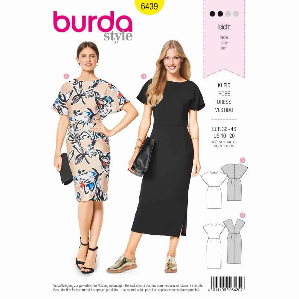 BURDA - 6439 Dress - Cape Effect