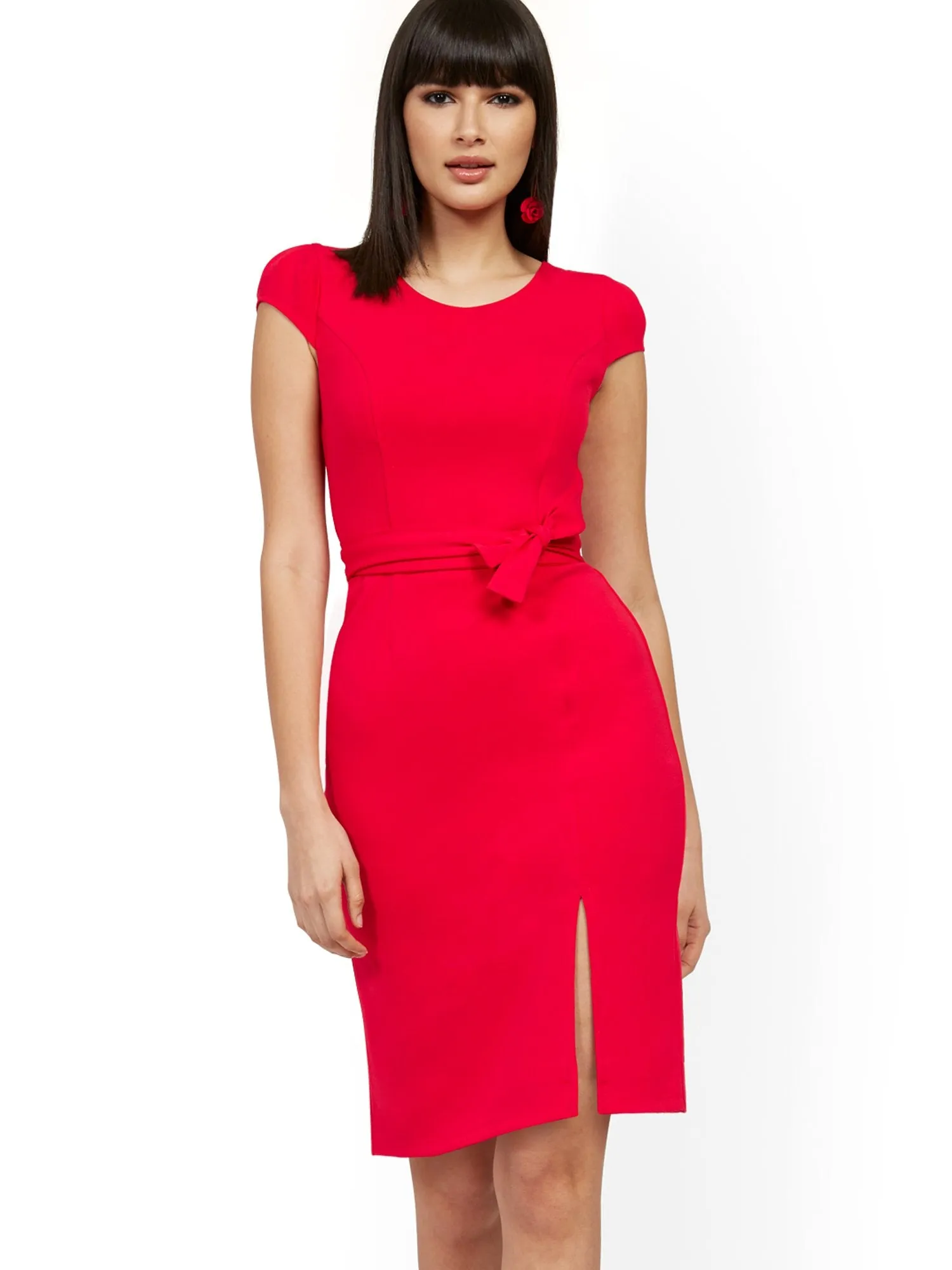 Cap-Sleeve Sheath Dress - Magic Crepe®