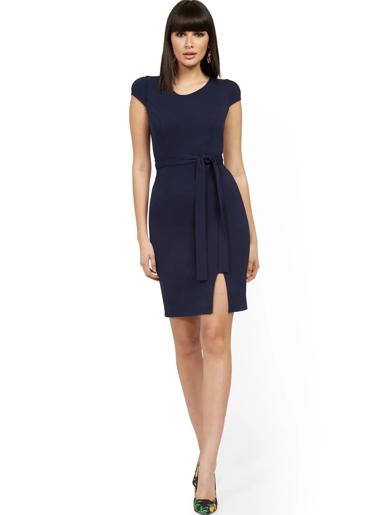 Cap-Sleeve Sheath Dress - Magic Crepe®