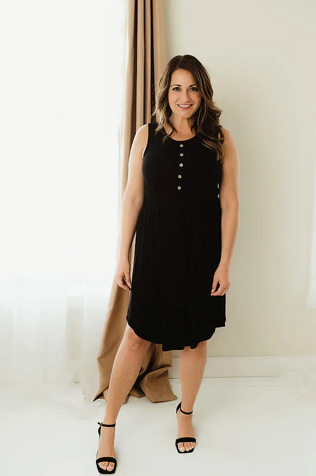 Casual Sleeveless Button Dress