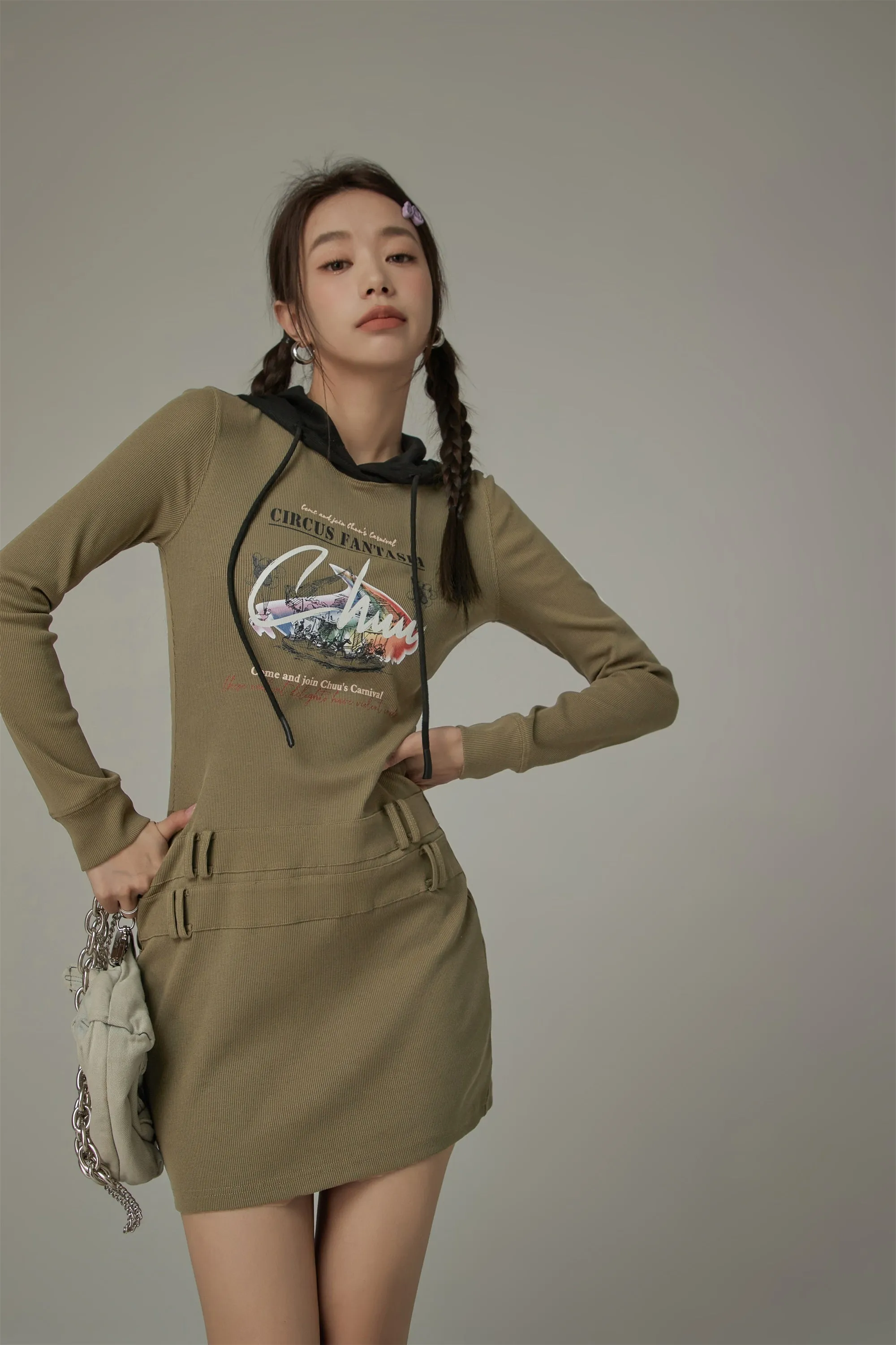 Chuu Circus Mini Hooded Dress