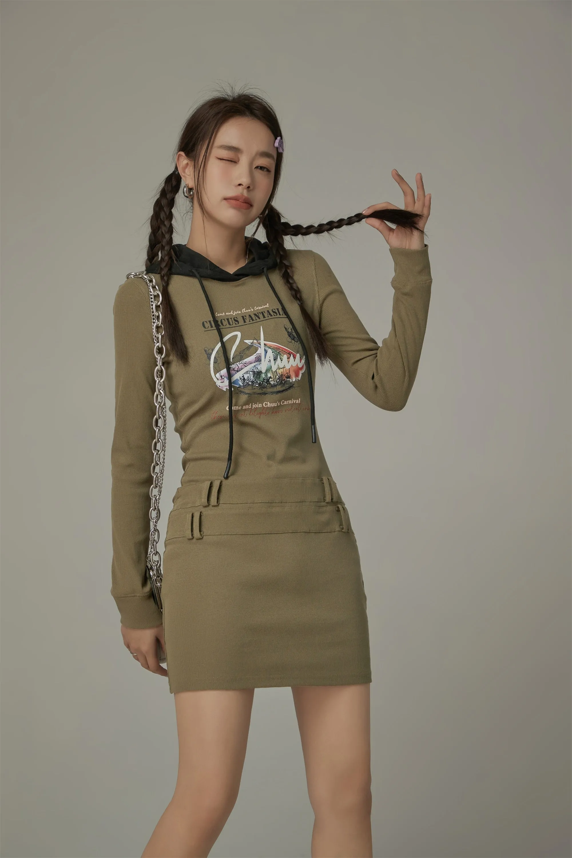 Chuu Circus Mini Hooded Dress