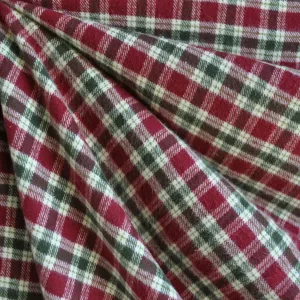 Cozy Cotton Flannel Holiday Tartan Plaid Cranberry