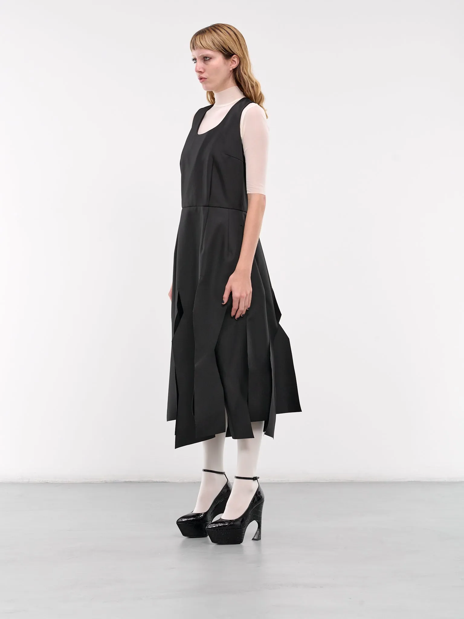 Cut-Up Midi Dress (GN-O003-051-BLACK)