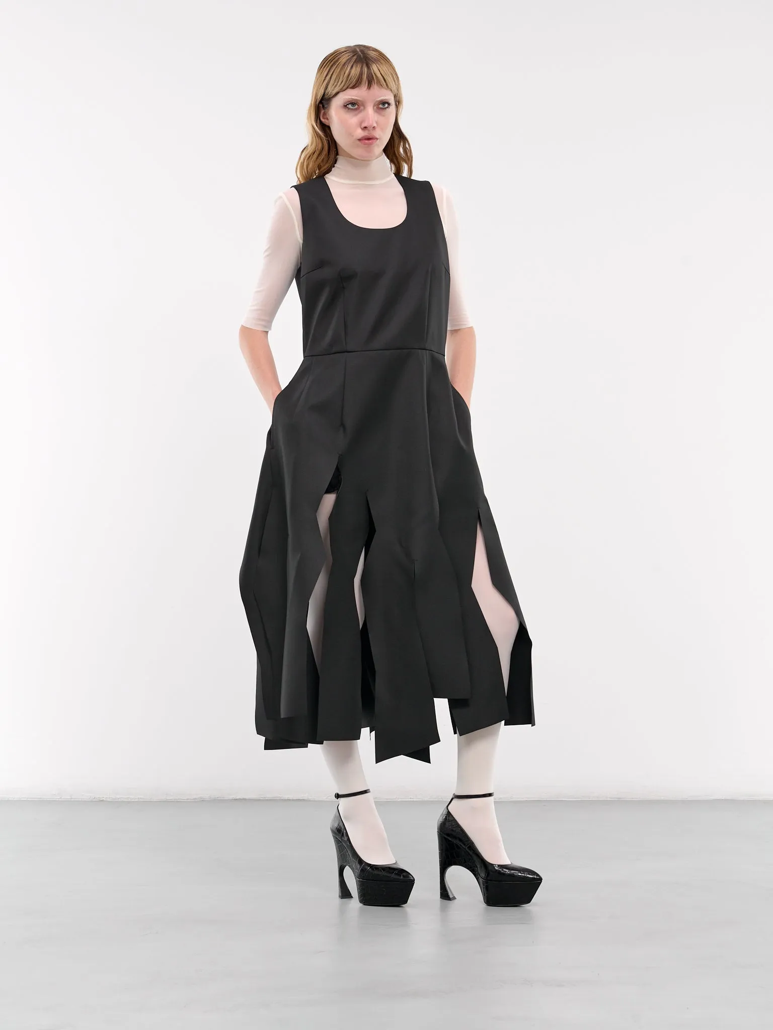 Cut-Up Midi Dress (GN-O003-051-BLACK)