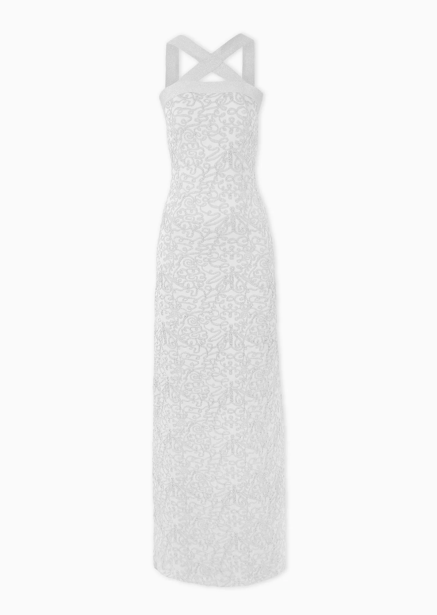 Donna - Sophisticated Cross Halter Brocade Gown