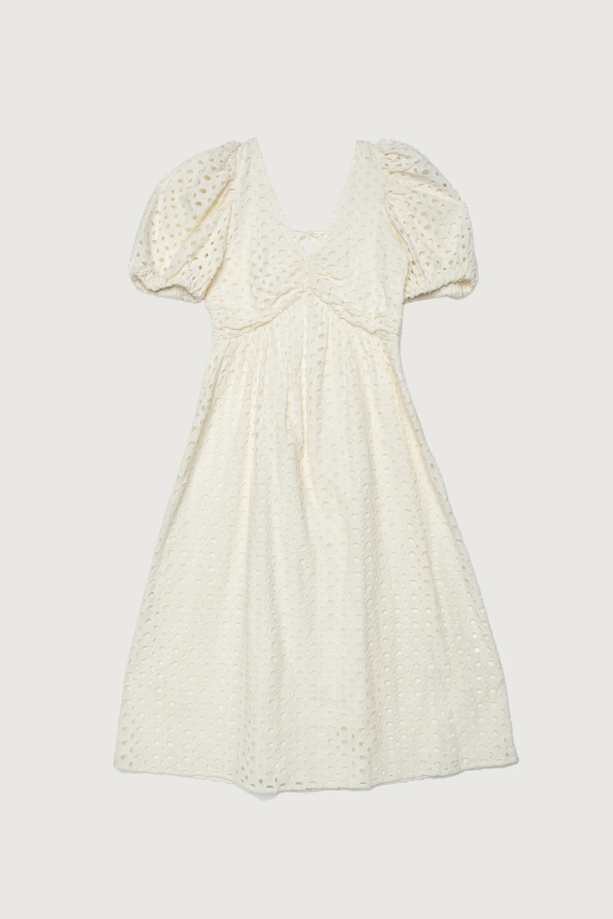 EYELET MIDI DRESS