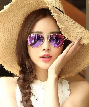 Fashion Purple Polarized Metal Sunglasses For Women XS1041