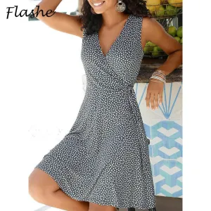 FLASHE Casual Polka Dot Dress