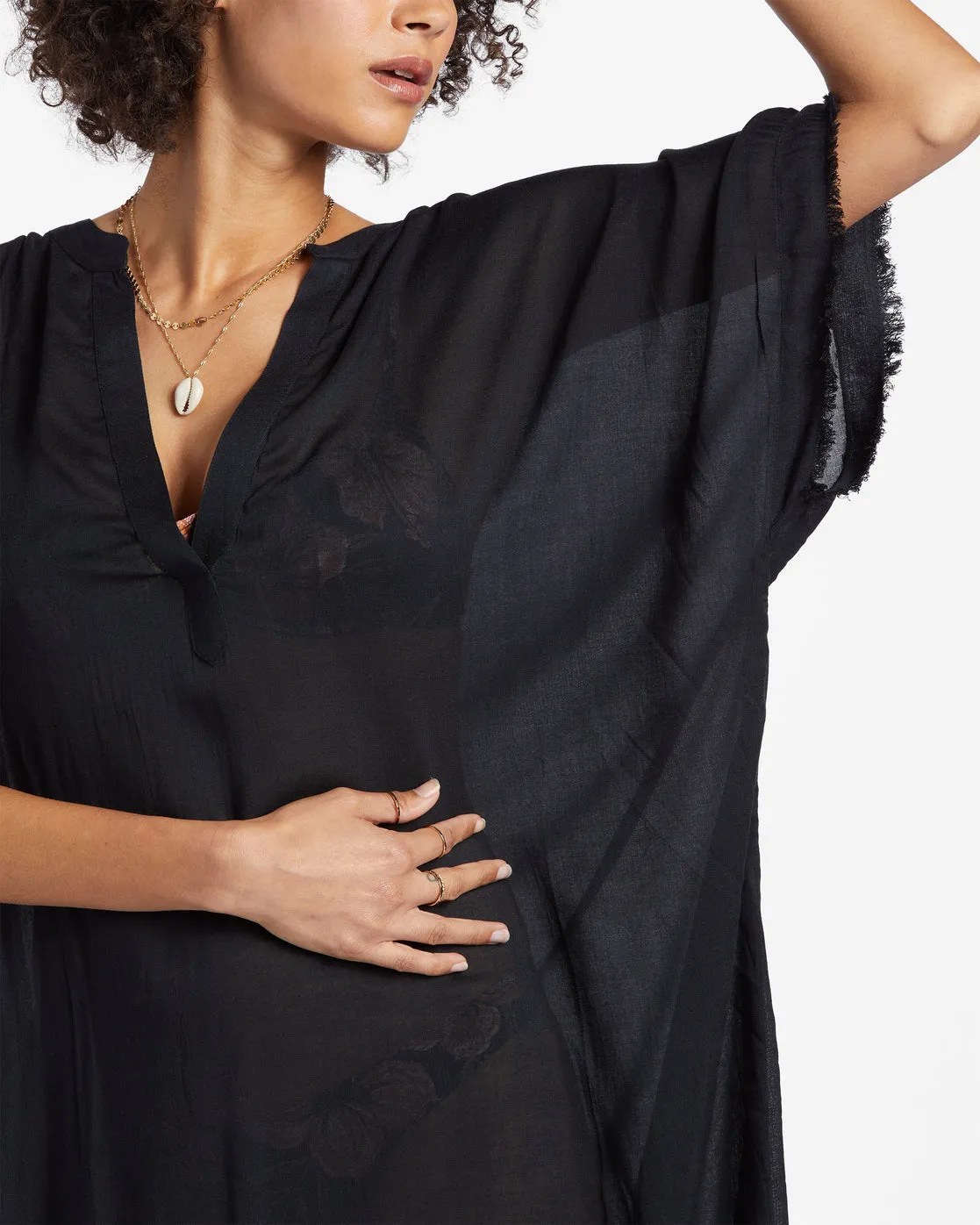 Found Love Midi Beach Cover-Up - Black Pebble