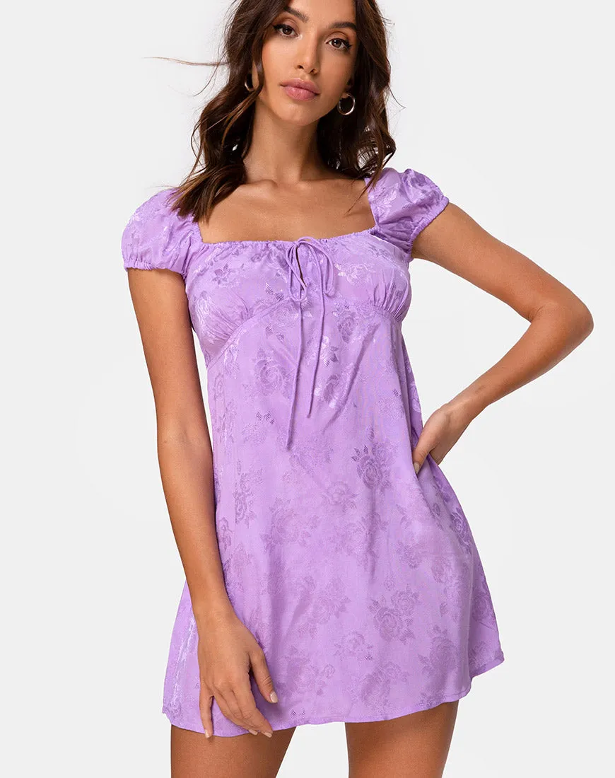 Gaval Mini Dress in Satin Rose Lilac