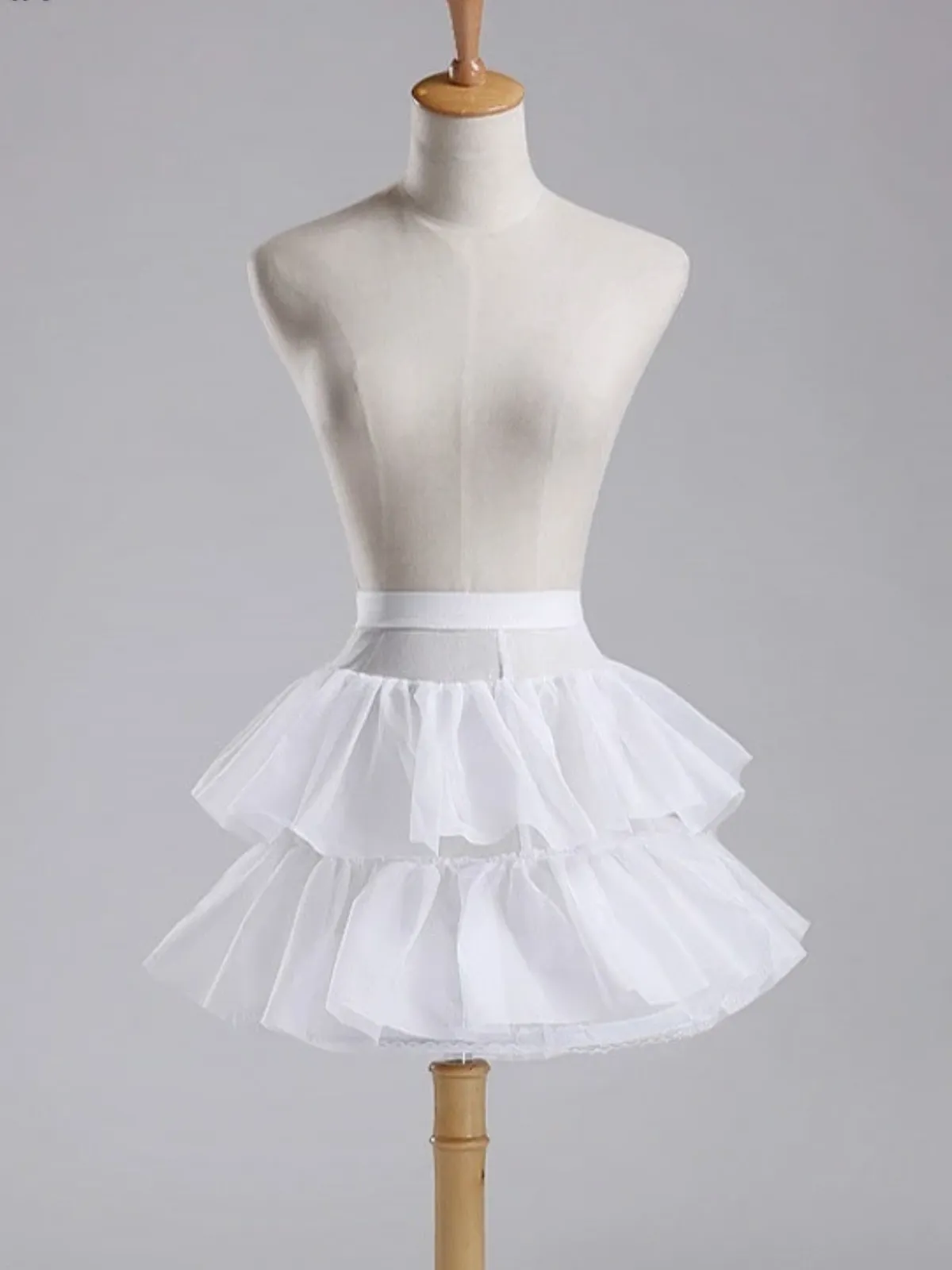 Girls White One Hoop Two Layered Petticoat