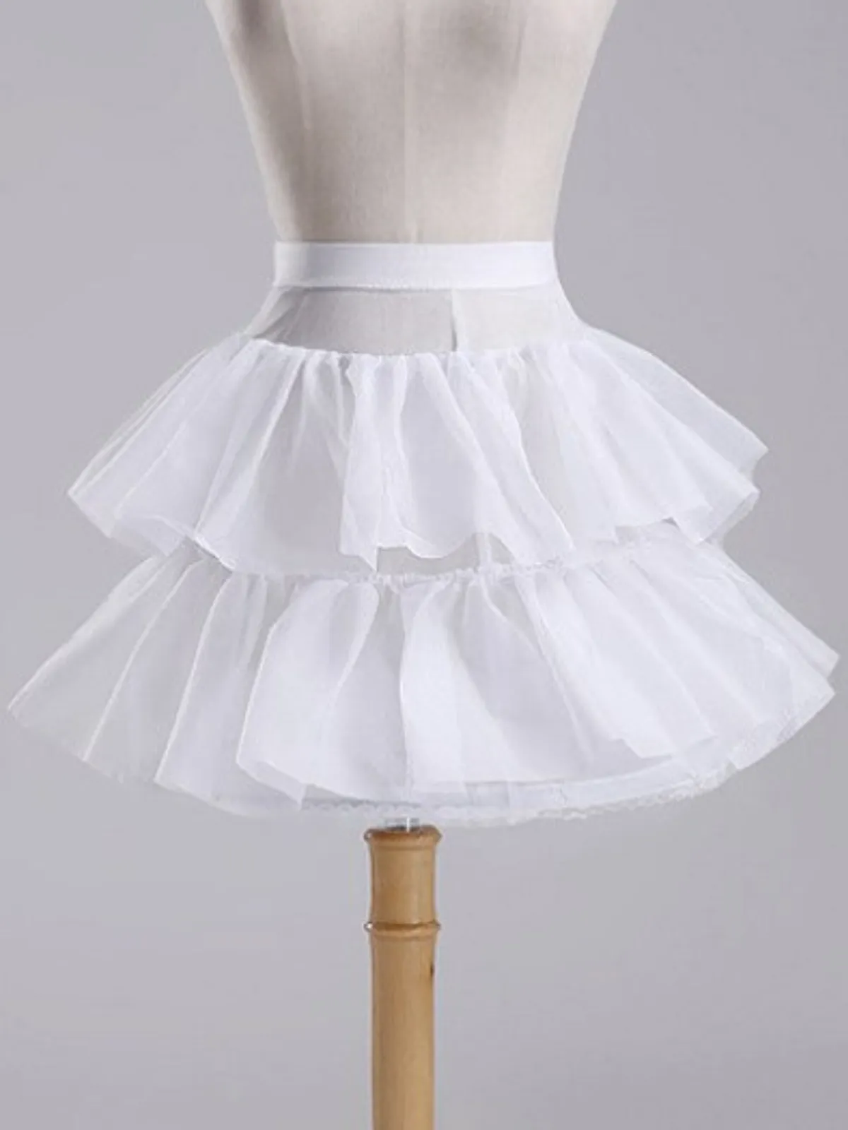 Girls White One Hoop Two Layered Petticoat