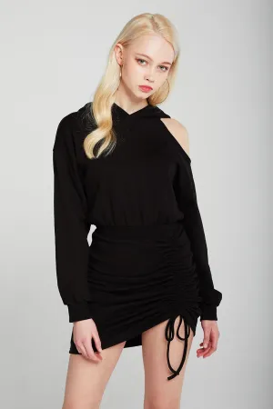 Hannah Cutout Sleeve Hooded Dress