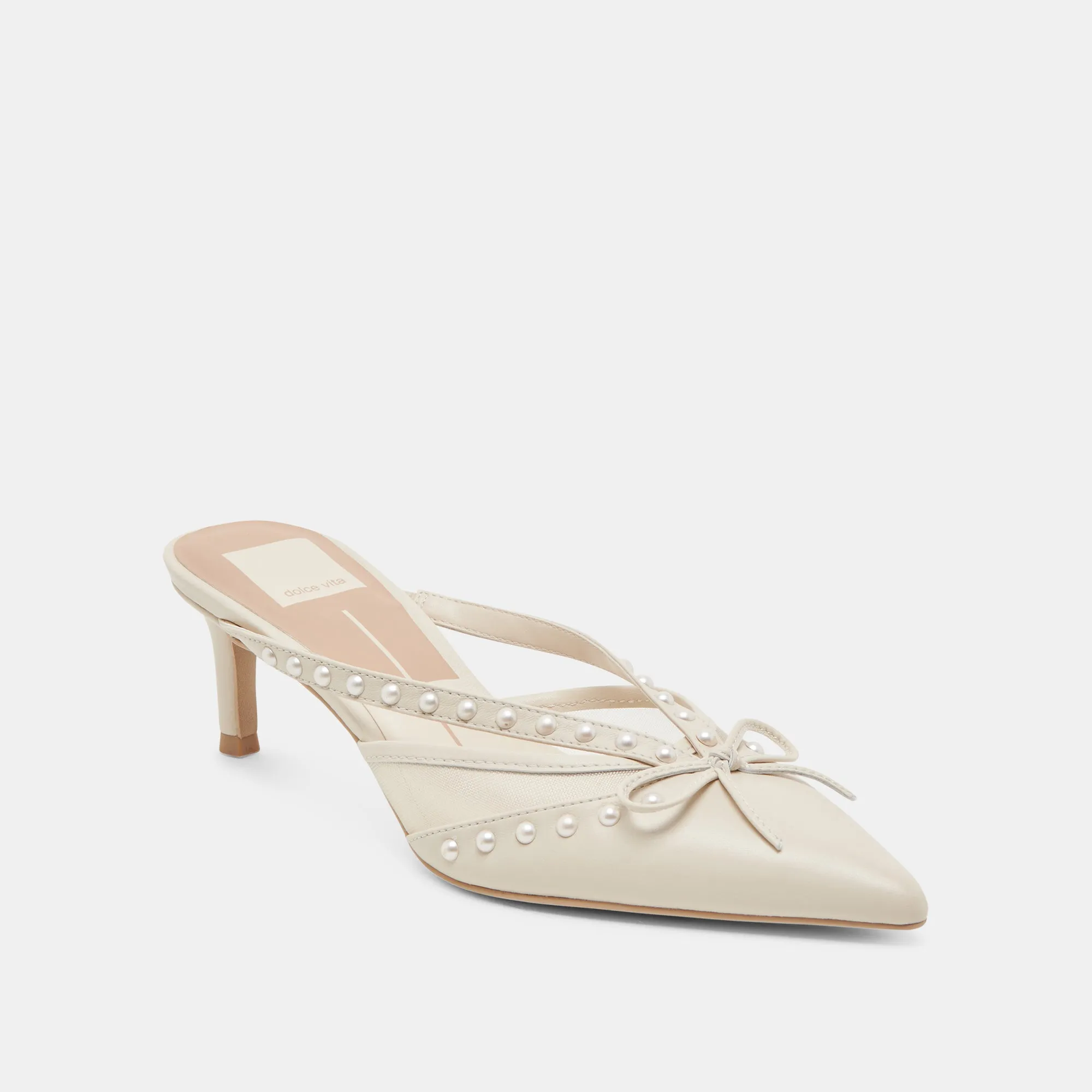 KYLENE PEARL HEELS VANILLA LEATHER