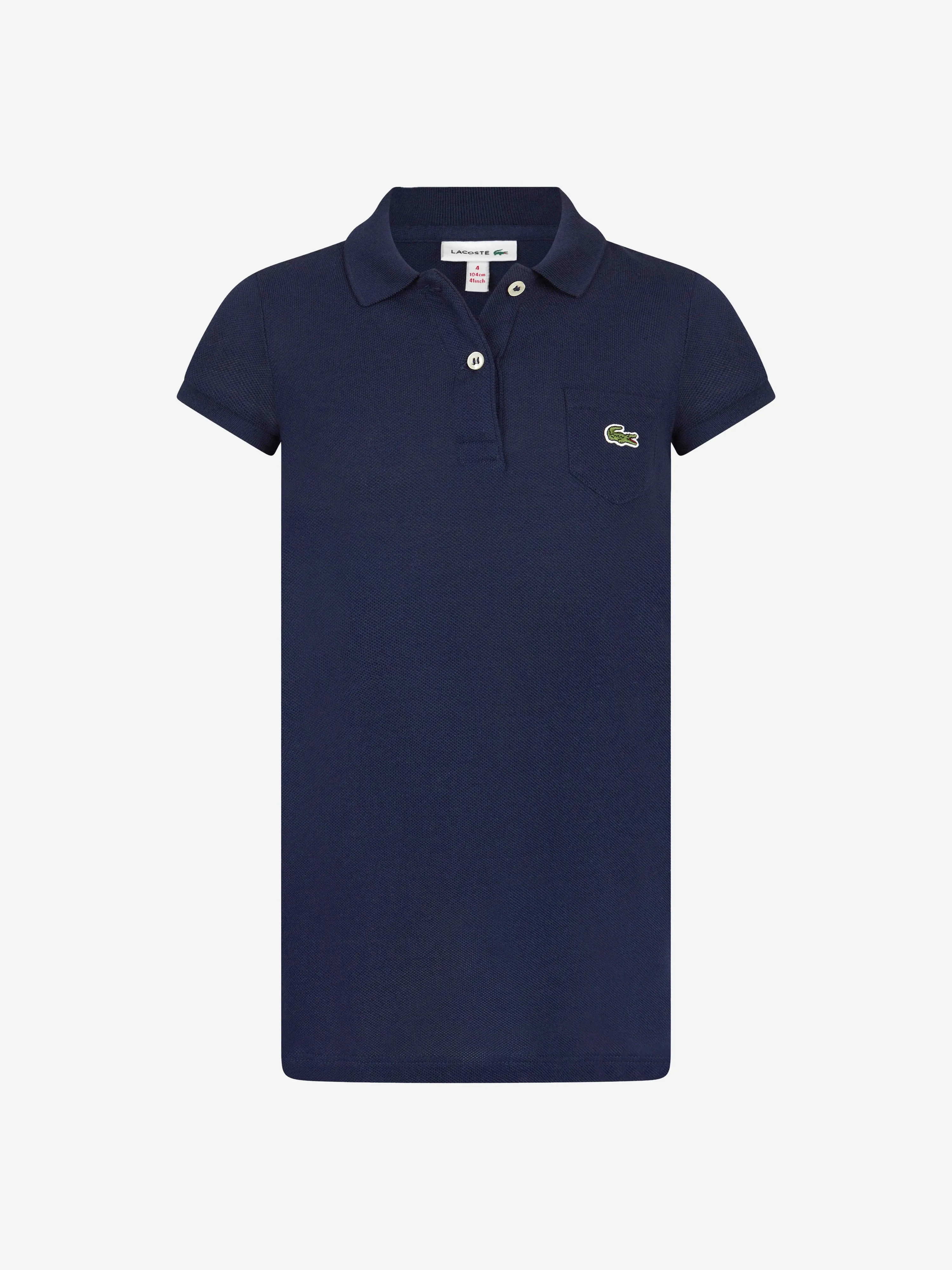 Lacoste Girls Pocket Polo Dress in Navy