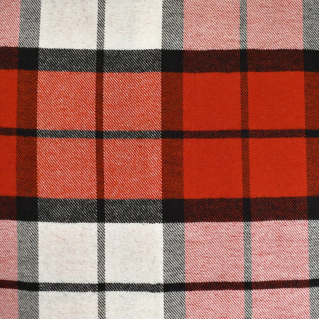 Large Window Plaid Cotton Flannel Shirting Red/Vanilla