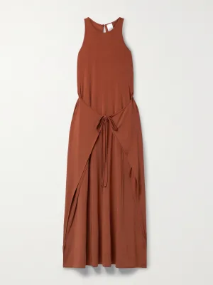 Layered stretch-jersey maxi dress