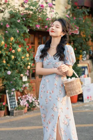 Medora Dress - Blue Floral