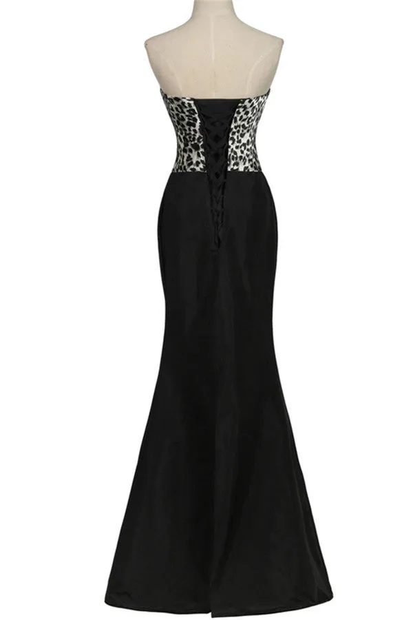 Mermaid Long Black Floor Length Sweetheart Simple Women Dress Prom Dress K743