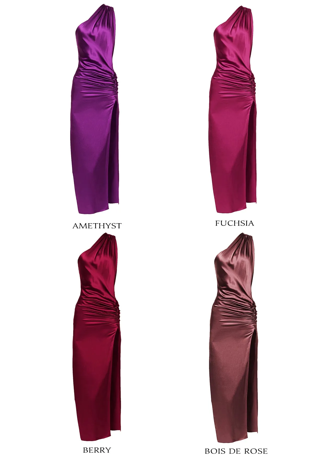 Nereides Asymmetric Backless Silk Maxi Dress