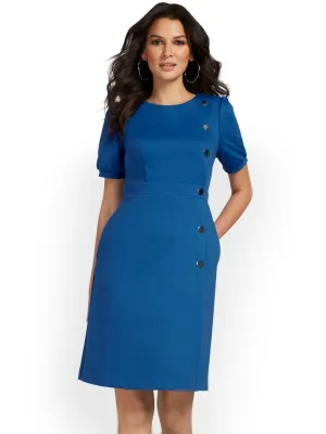 Petite Puff-Sleeve Sheath Dress - Superflex