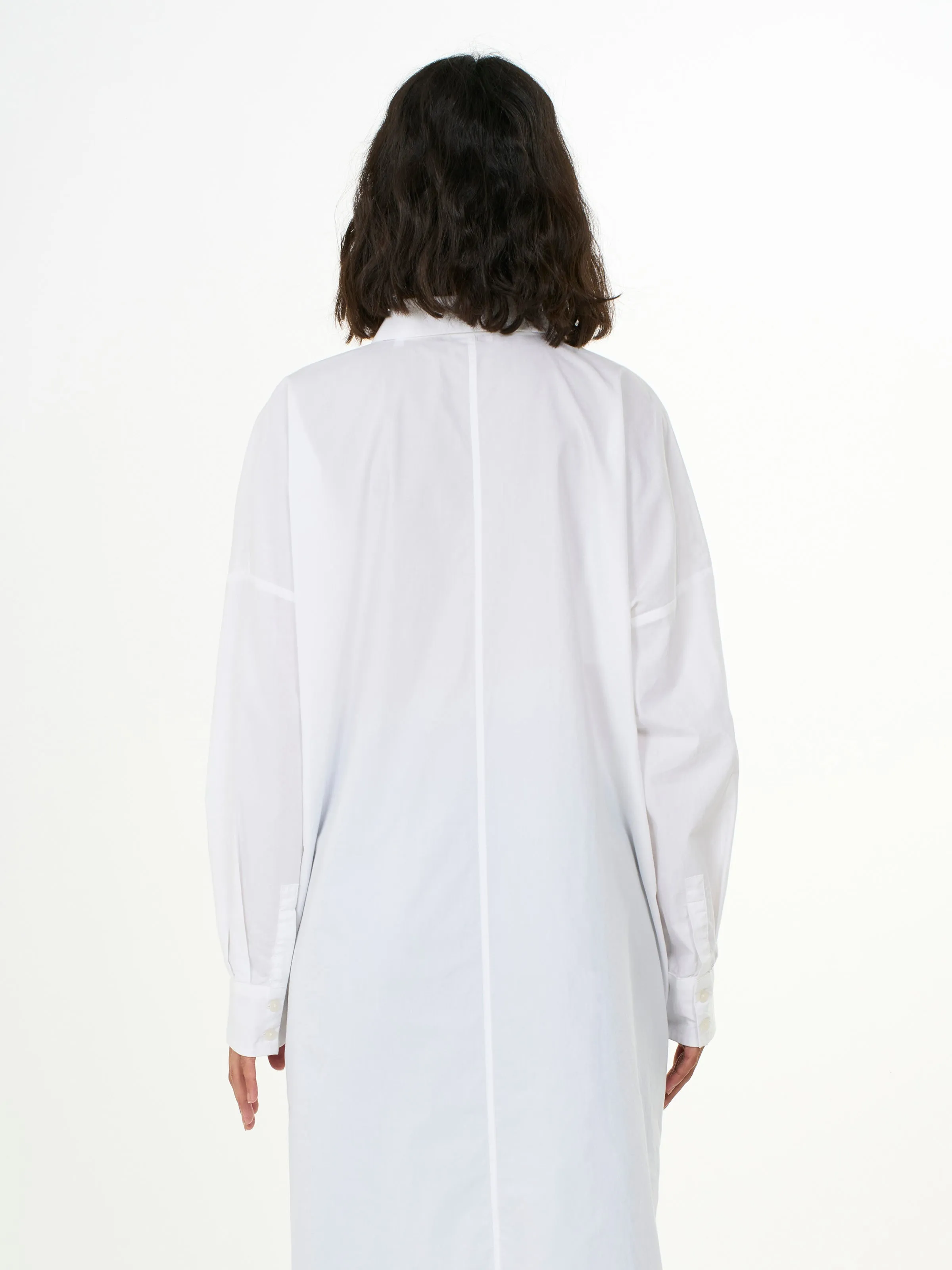 Poplin dropped shoulder shirt dress - Bright White