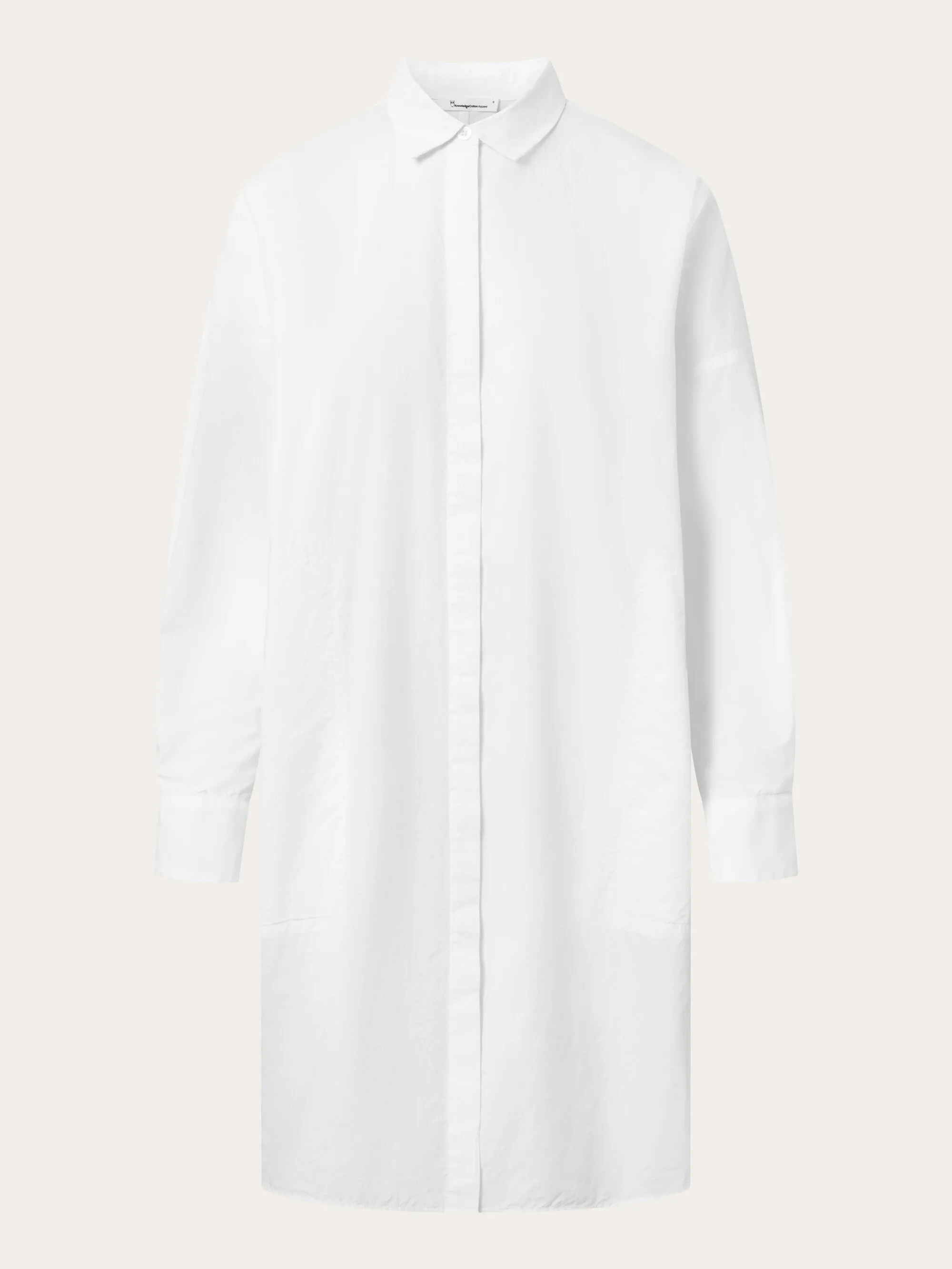 Poplin dropped shoulder shirt dress - Bright White