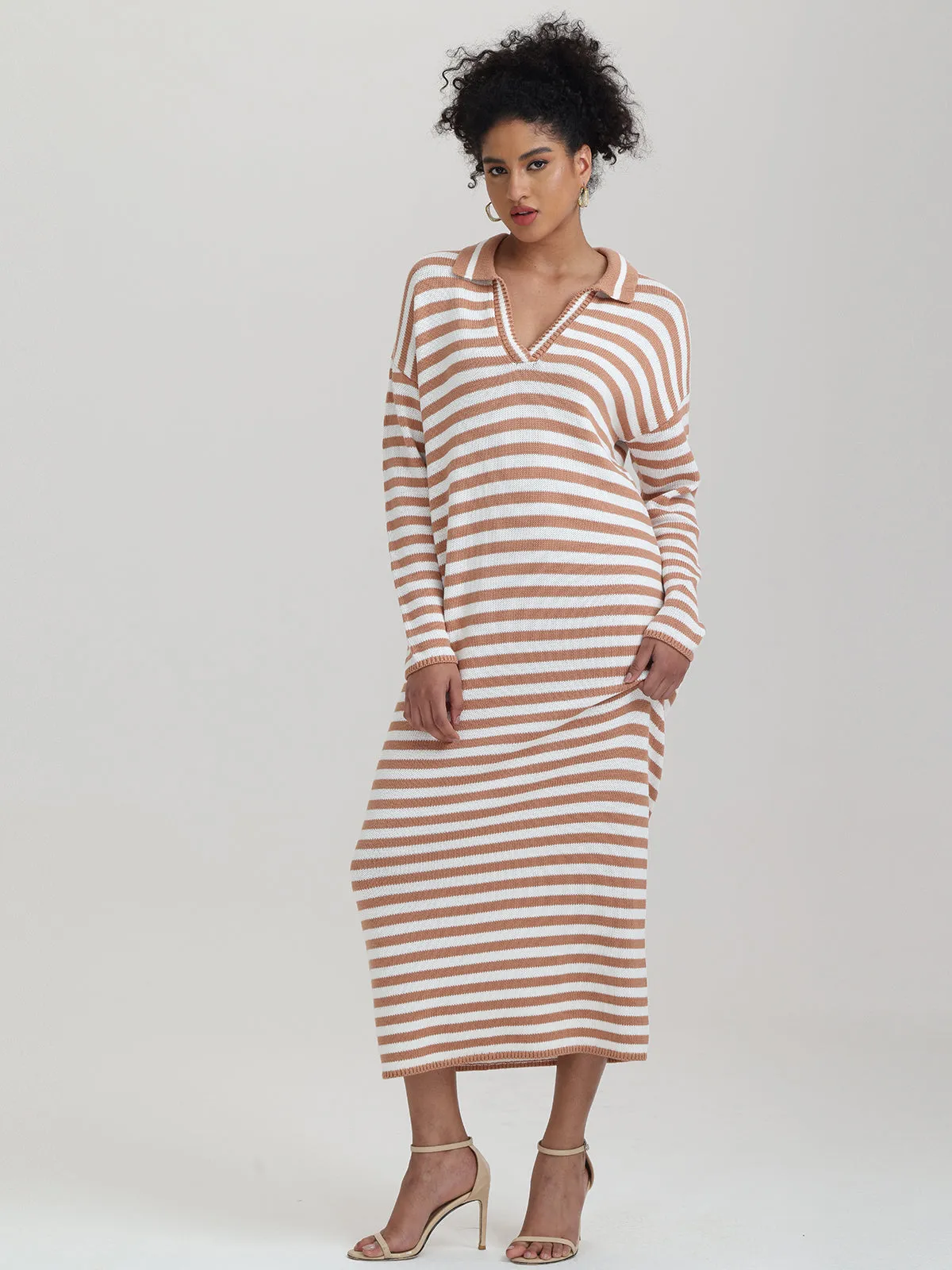 Raya: 100% Cotton Stripe Polo Dress