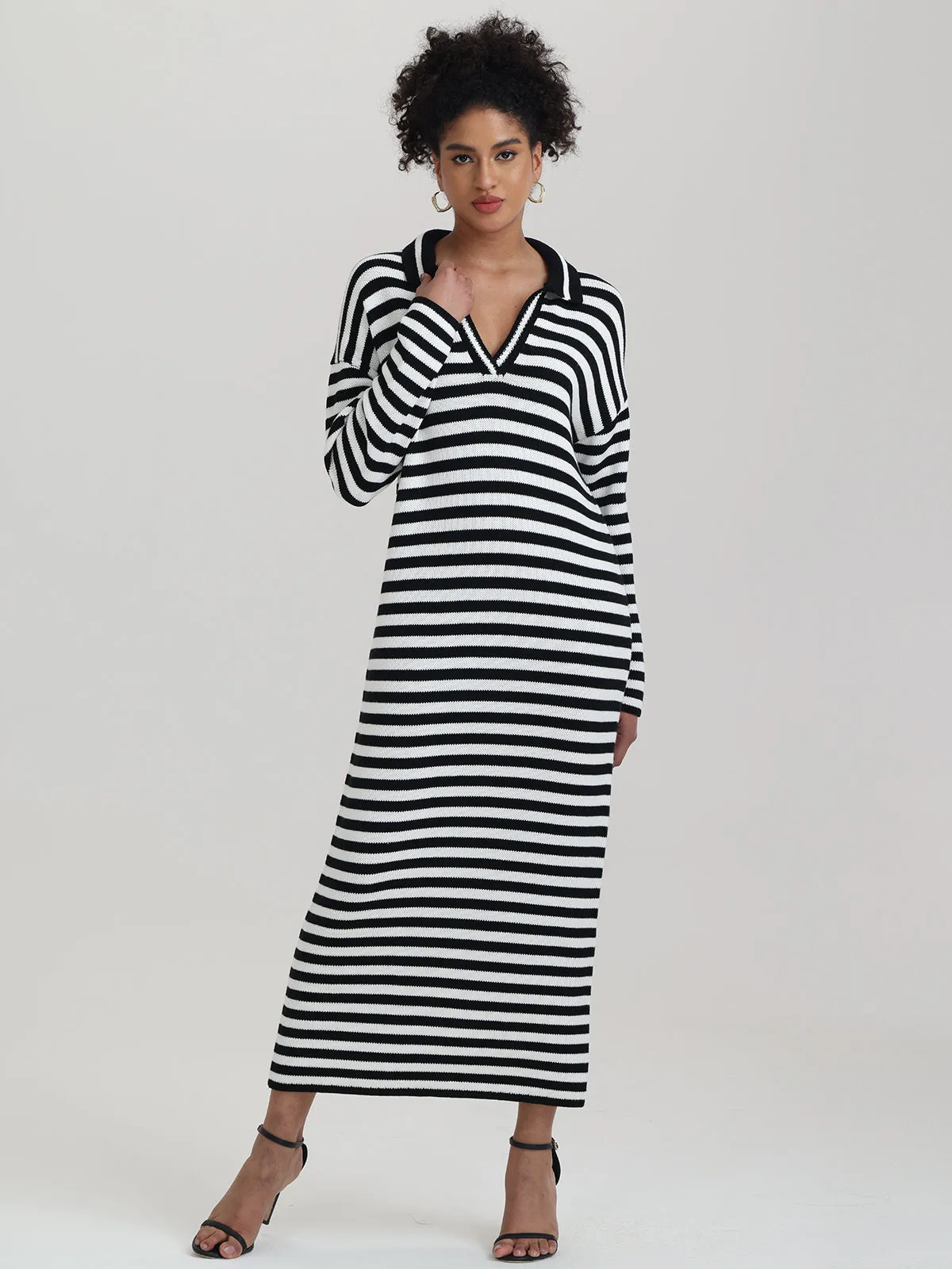 Raya: 100% Cotton Stripe Polo Dress