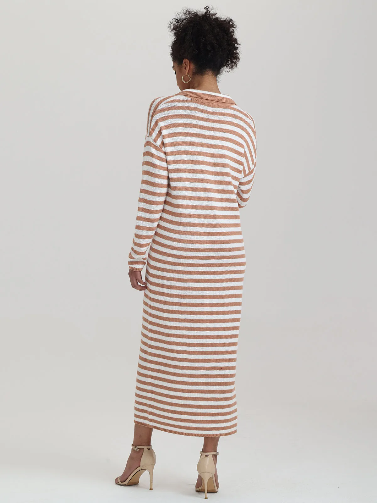 Raya: 100% Cotton Stripe Polo Dress