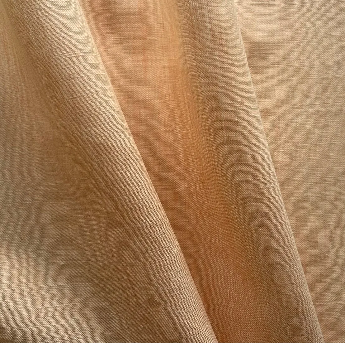 Semi-Sheer Apricot Dream Linen (Made in Poland)