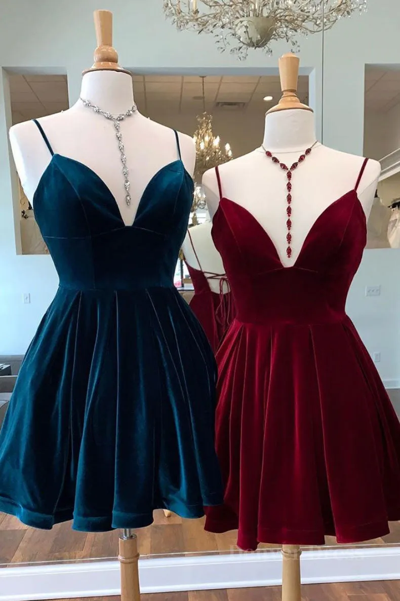 Simple v neck short prom dress, homecoming dress