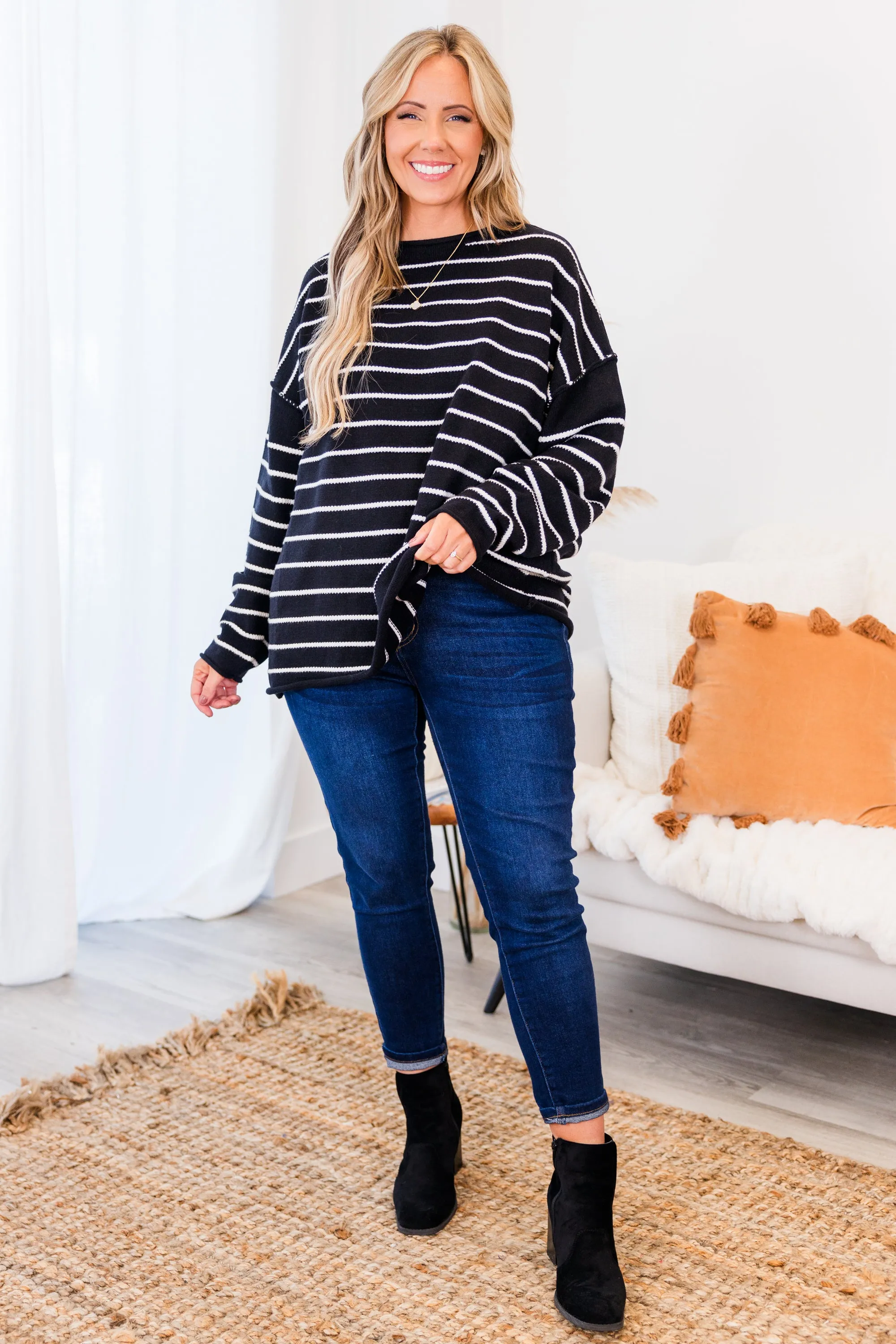 Slumber Party Time Sweater, Black