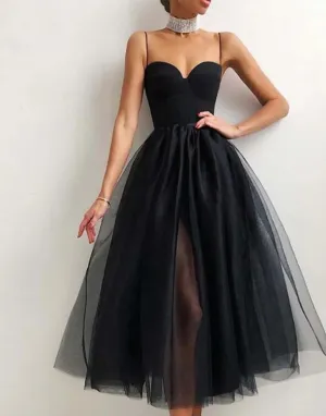 Tulle Simple Sweetheart Prom Dresses