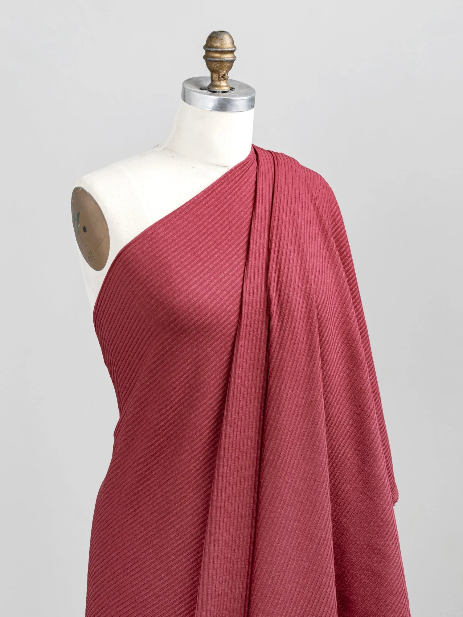 Wide Rib EcoVero Viscose Knit - Earth Red